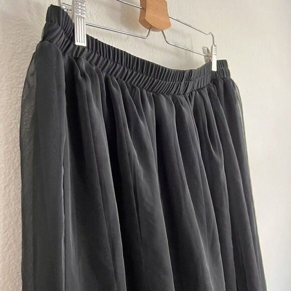 Teddi 90s Vintage Women Plus Size 24W Black Layered Midi Skirt Peasant Boho - Picture 8 of 11